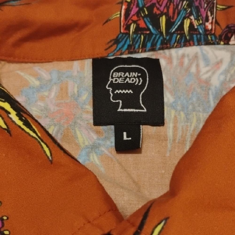 Brain Dead Red Casual Button Down Shirt - Picture 4 of 4